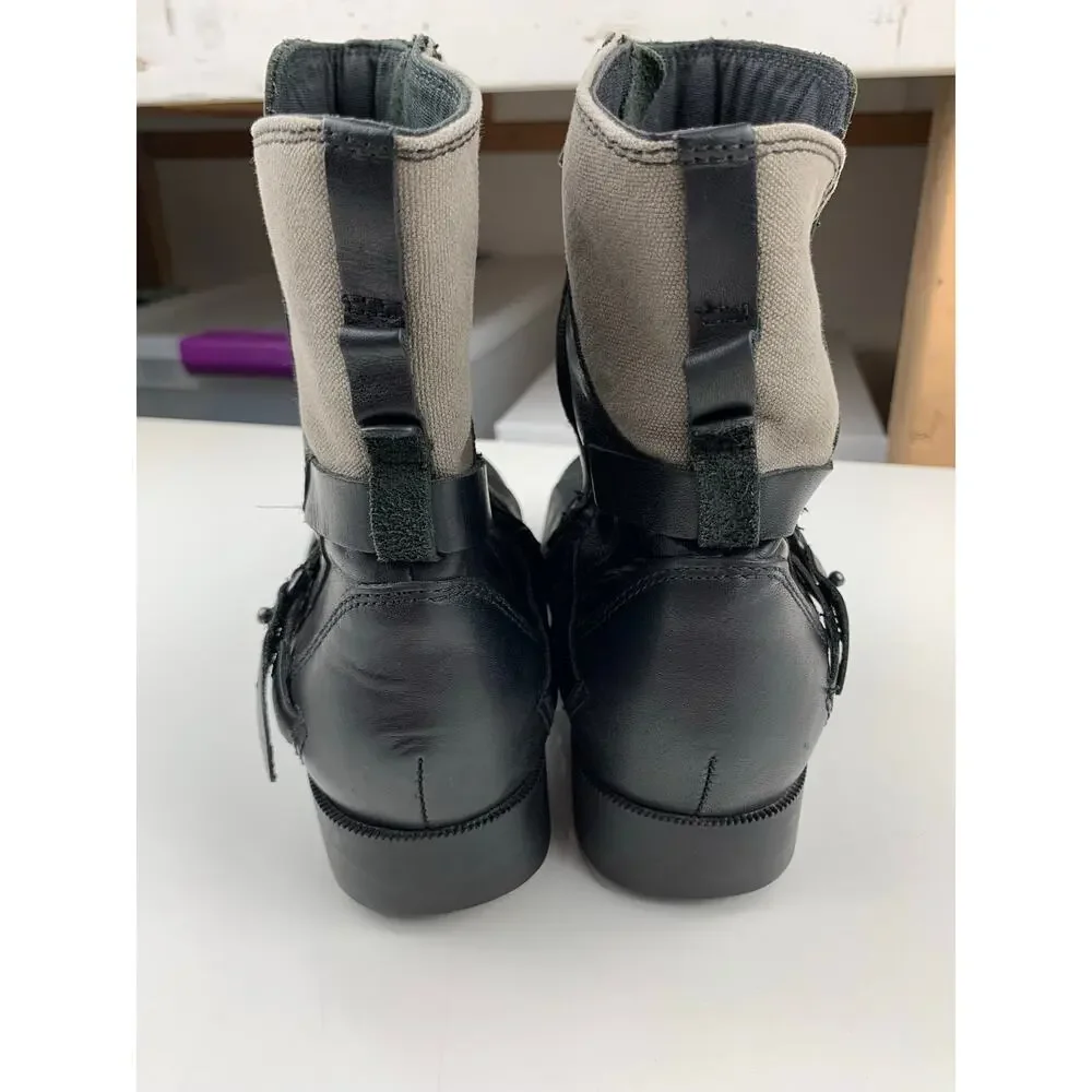 Teva De La Vina Boots Black Leather Waterproof Ankle Zipper Women's 7.5
